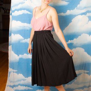 H&M Long Pleated Black Skirt